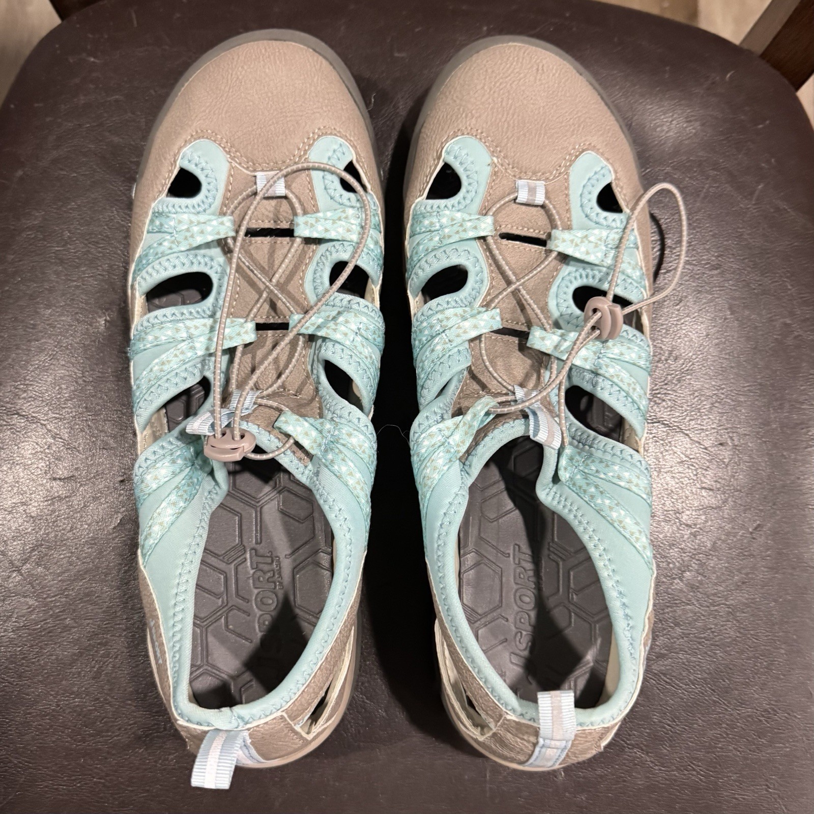 JSport by Jambu Breeze Water Sport Sandals Women’s Sz 11 Taupe Teal Blue NWOT