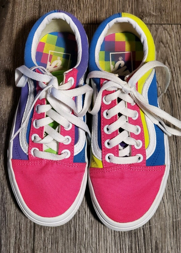 VANS Old Skool Colorblock Neon Edition Women’s Sz 5/Men 3.5