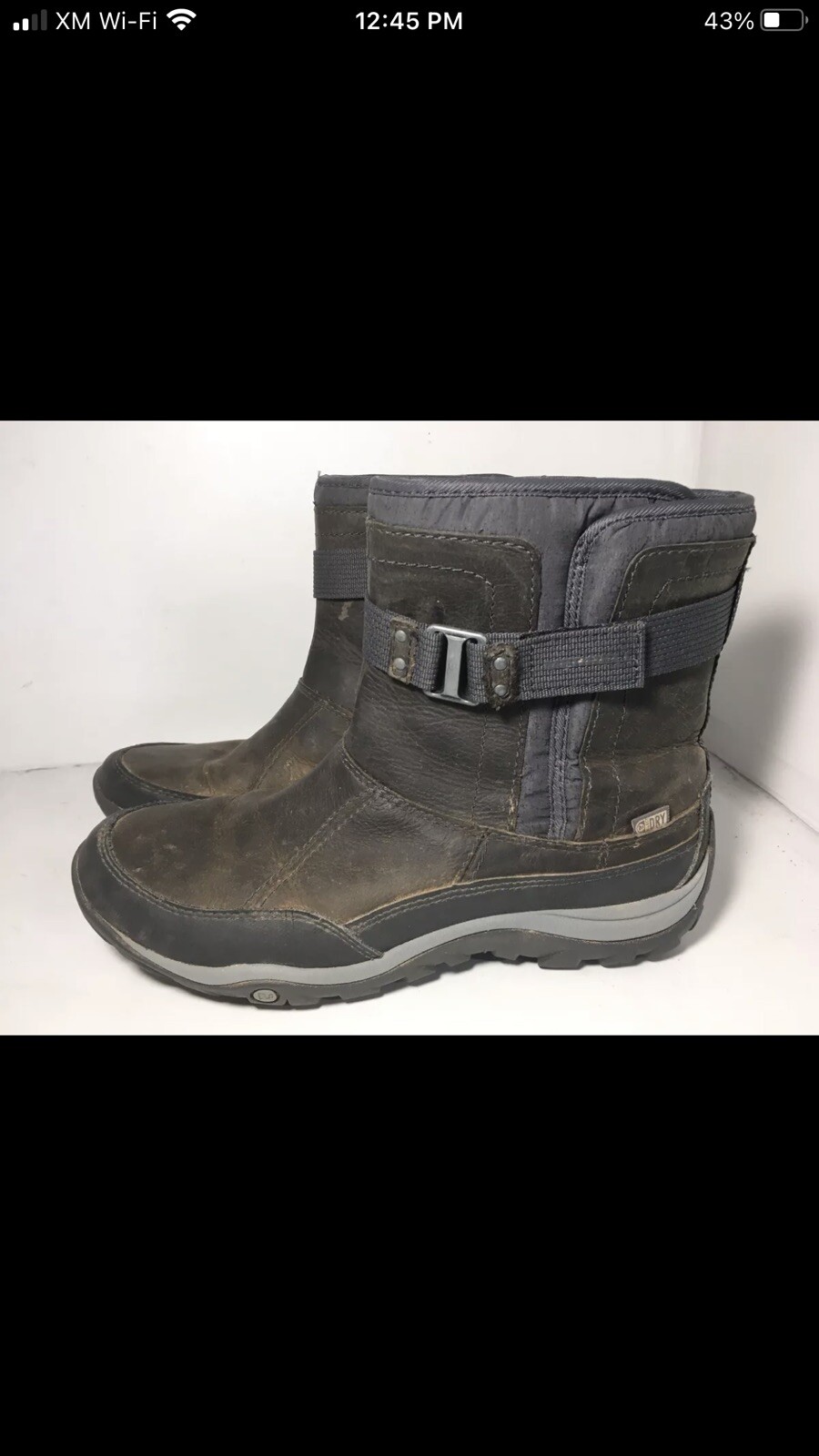 Merrell Murren Strap Olive Green Leather Waterproof Ankle Snow Boots Size 8