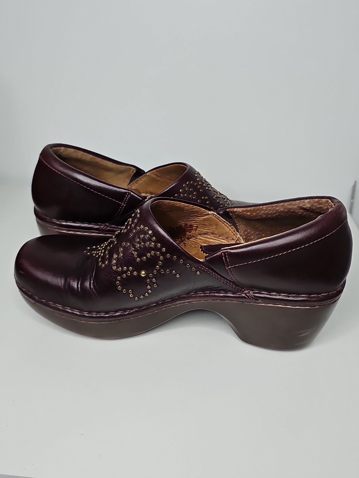 Ariat Strathmore Safety Toe Leather Clogs Women’s Size 8B Cordovan Style 21262