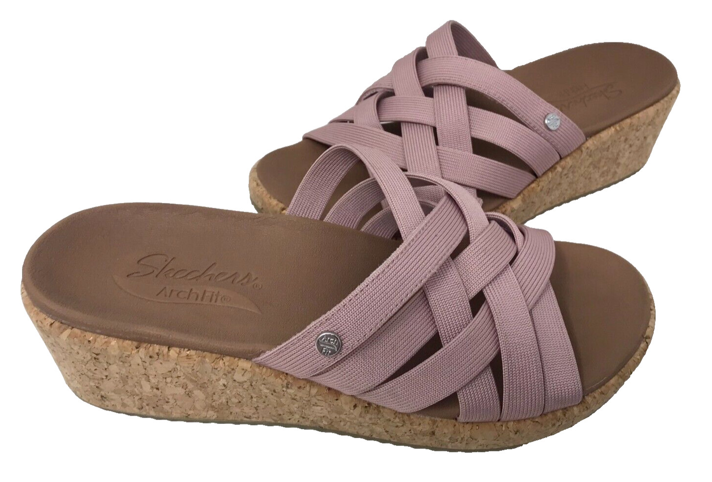 Skechers Women’s Arch Fit Beverlee Comfort Wedge Dress Sandals Rose Size:9 195G