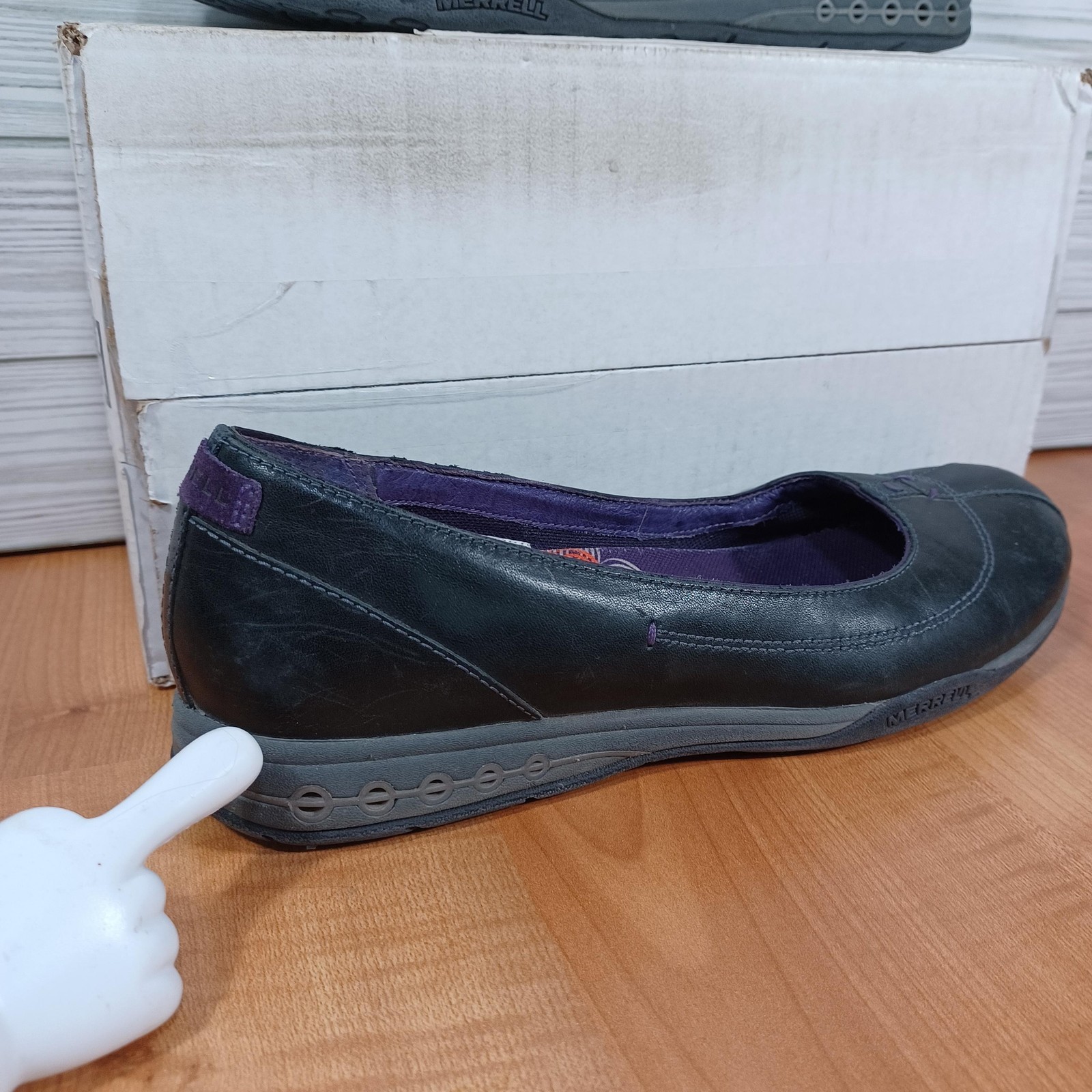 Merrell Charm Ballet Flats Womens 9 Black Leather Cushioned Lined Casual Walking