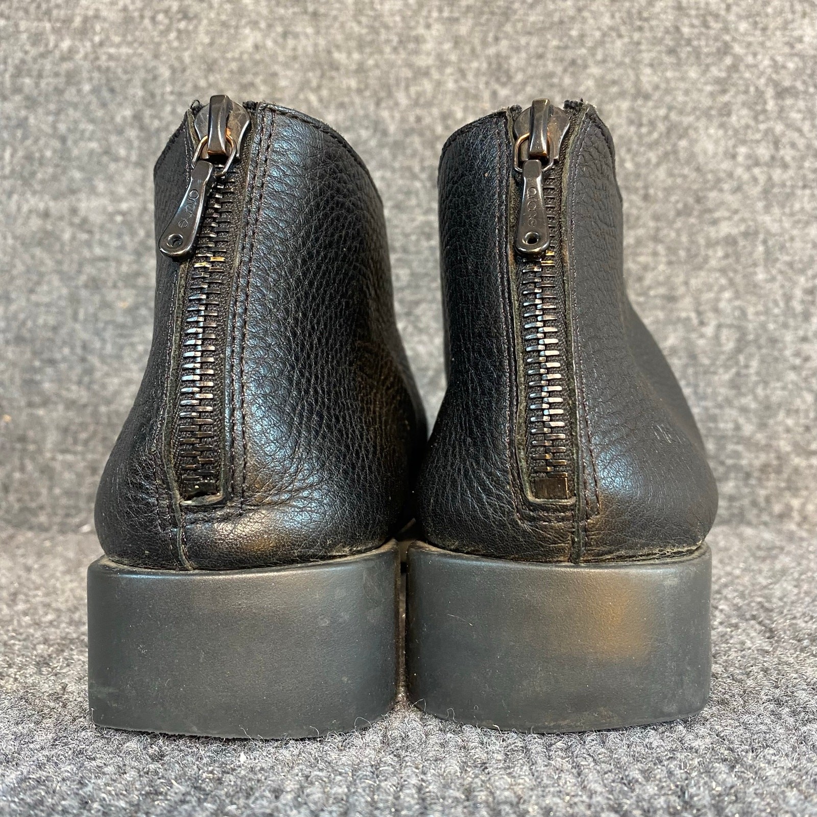 Arche Black Silver Pebbled Leather Ankle Booties Boots Shoes Womens 8 MSRP $515