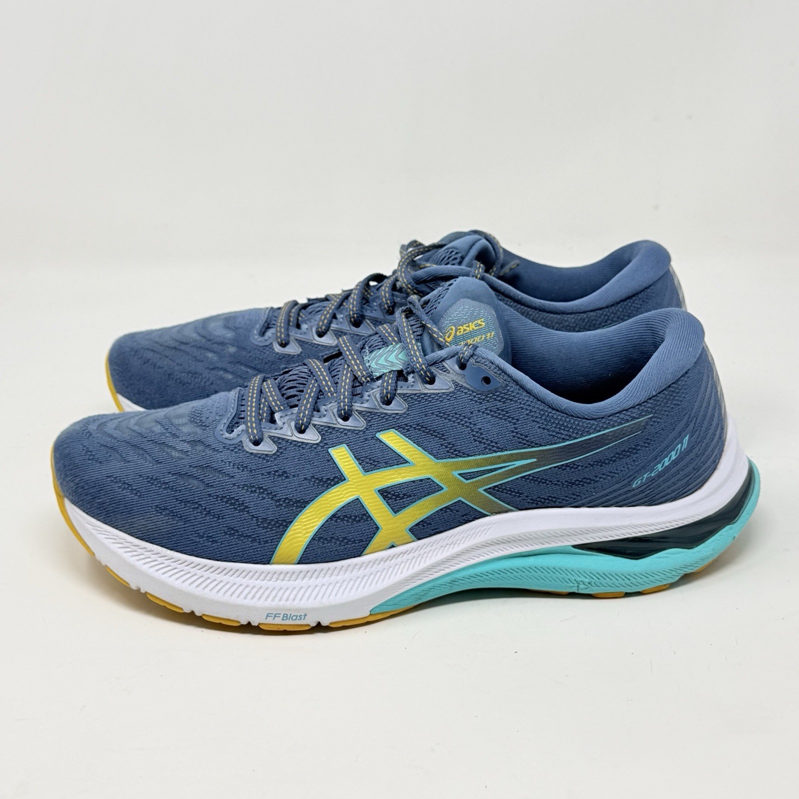 Asics GT-2000 11 Shoes Womens 10 Blue Yellow Mesh Running Sneakers Trainers