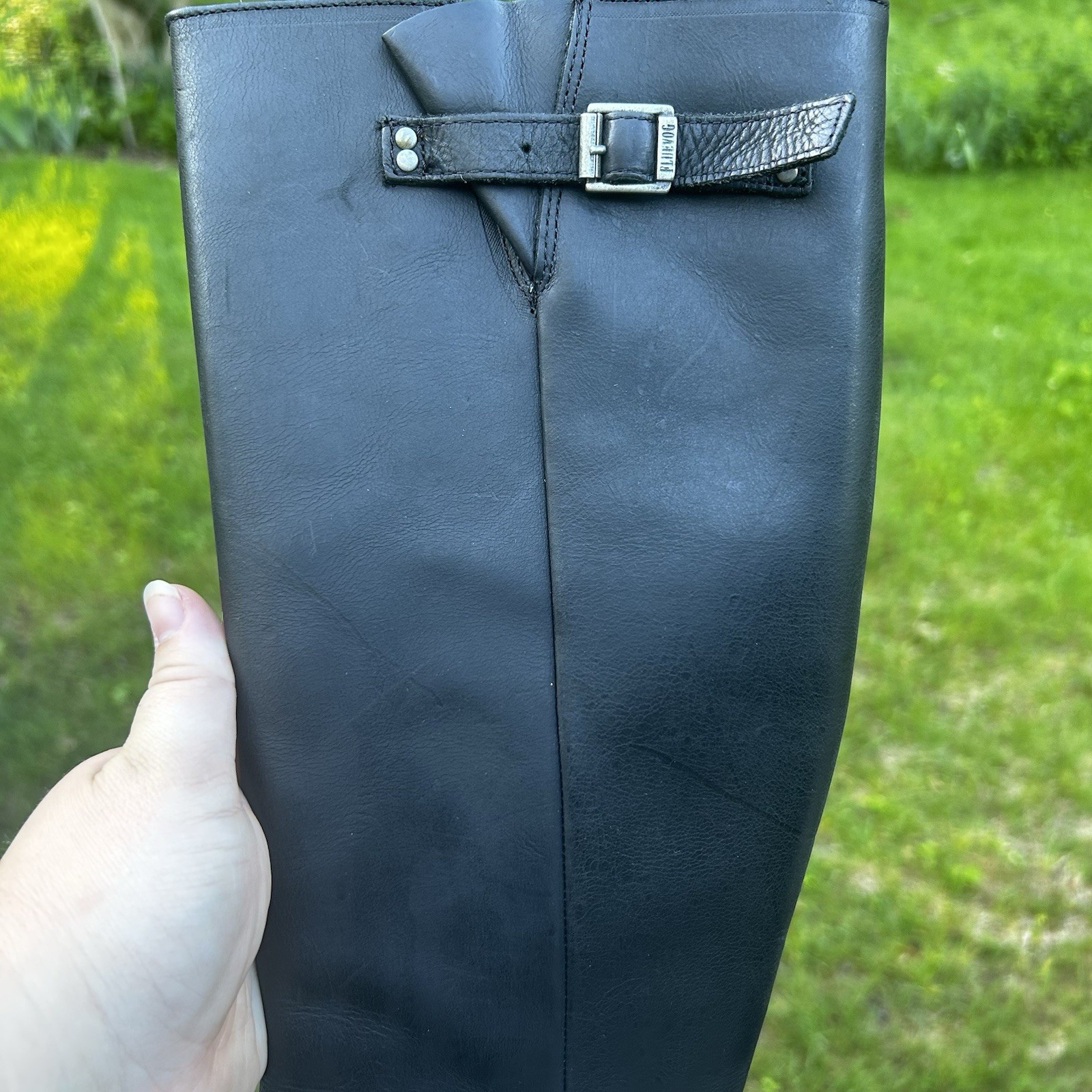 John Fluevog Adriana Luna Tall Buckled Leather Riding Boots *SEE SIZE NOTES!*