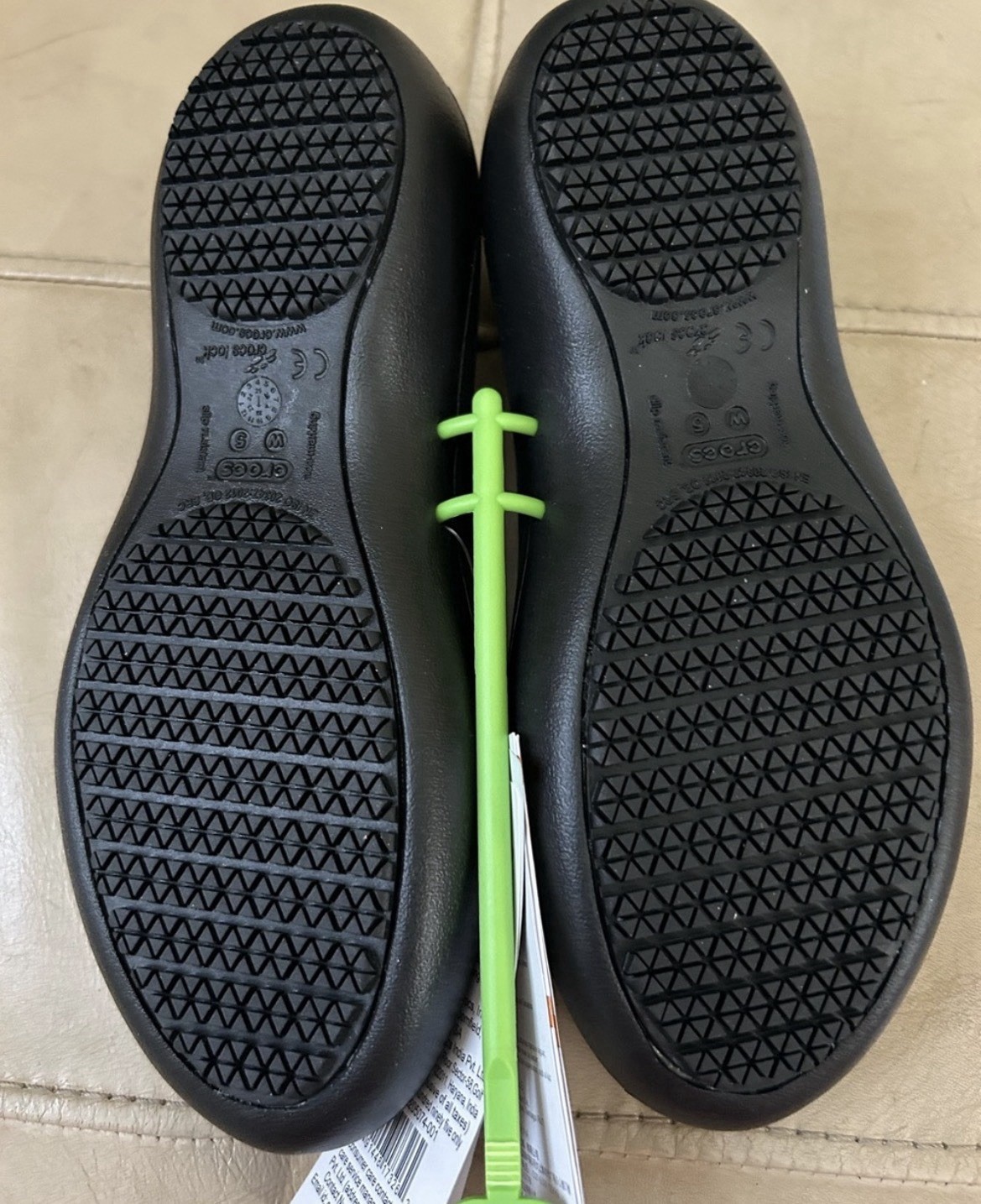 Crocs at Work Slip-On Comfort Slip Resistant Flats Black Women’s US 5 EU 34-35