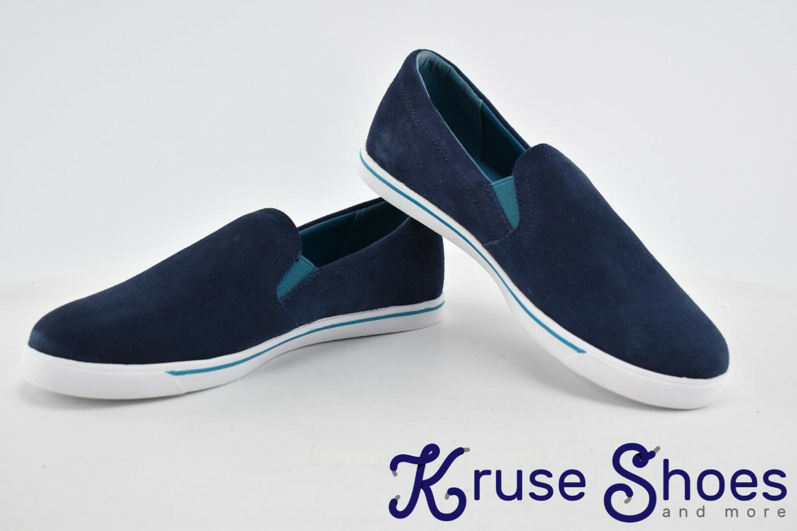 Lands’ End Women’s Canvas Leather Slip-On Sneakers «Deep Sea» Size 7B