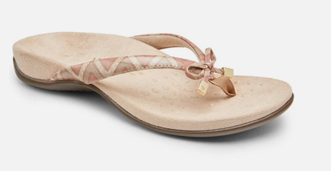 Vionic Bella II Dusty Pink Chevron Flip Flop Sandal Sz 9 NIB