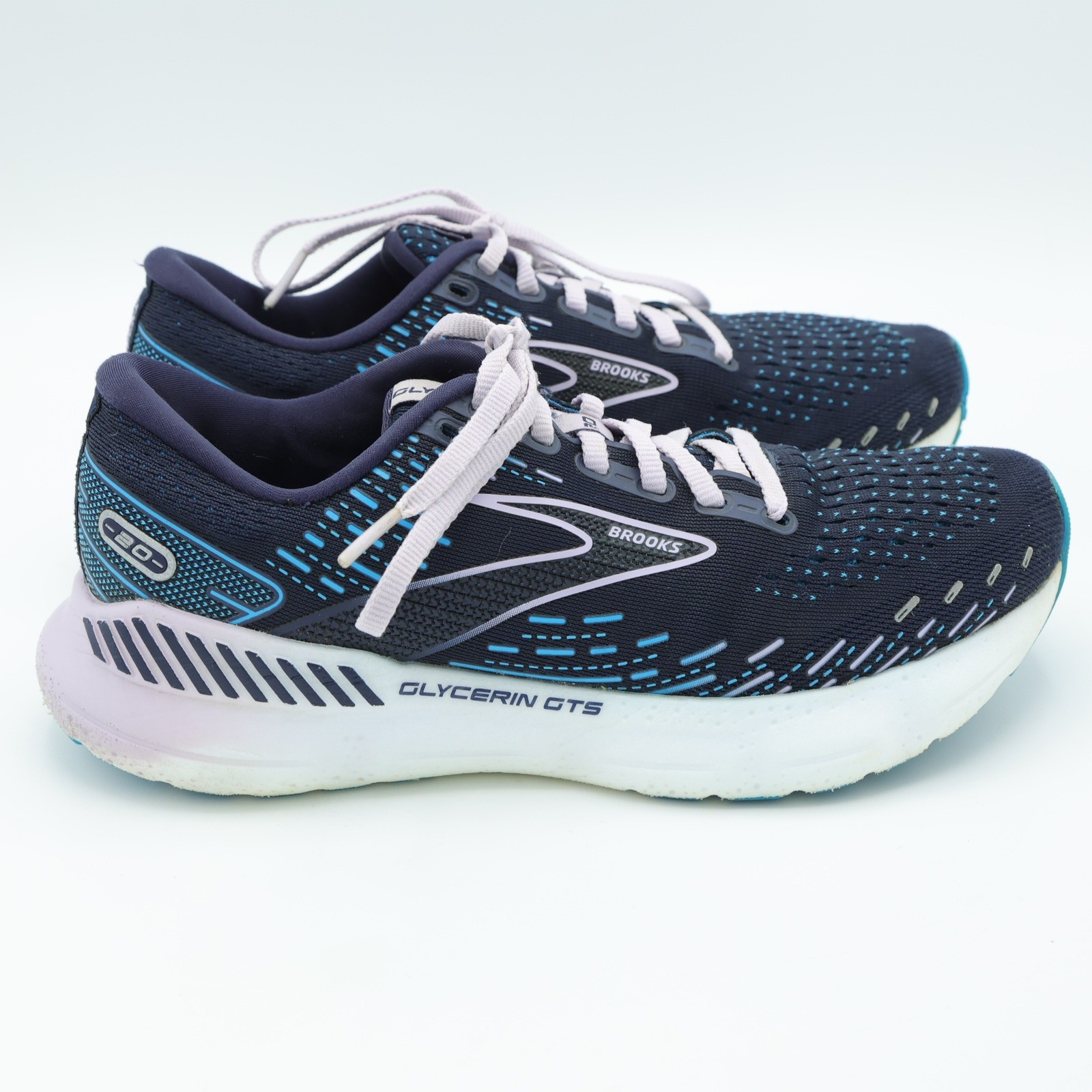 Brooks Glycerin GTS 20 Women Running Shoes Navy Blue Lilac 1203701B499 Size 7.5