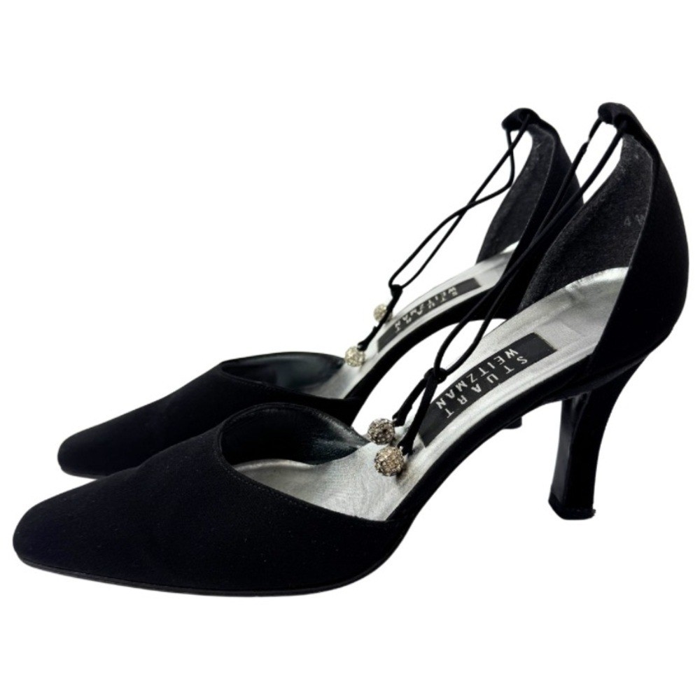 Stuart Weitzman Jezebella Women’s Black Rhinestone Ball Tie Formal Shoe Size 7.5