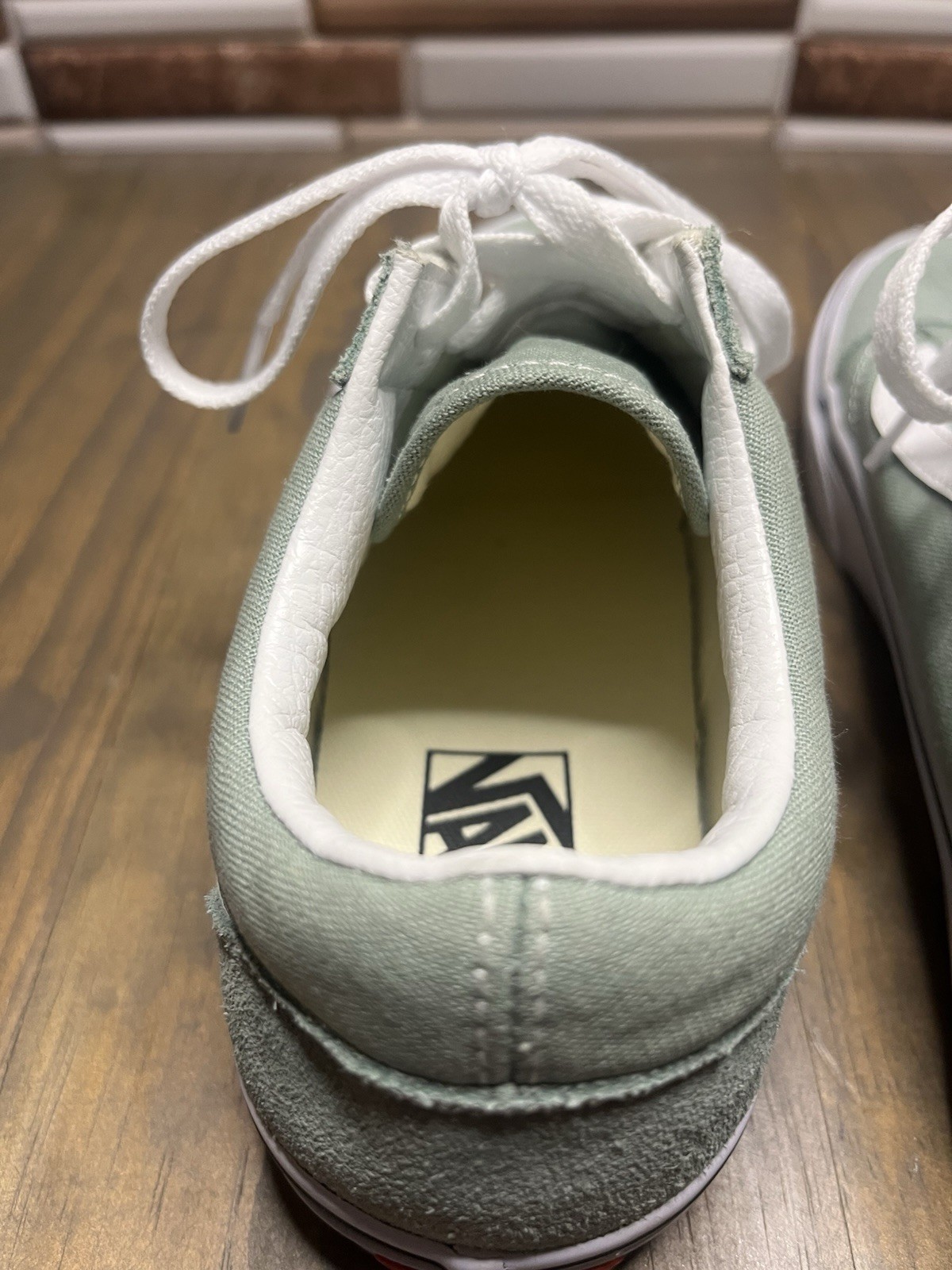VANS Old Skool Shoe Size 9 Women Size 7.5 Men Mint Green Low Top Gently Used