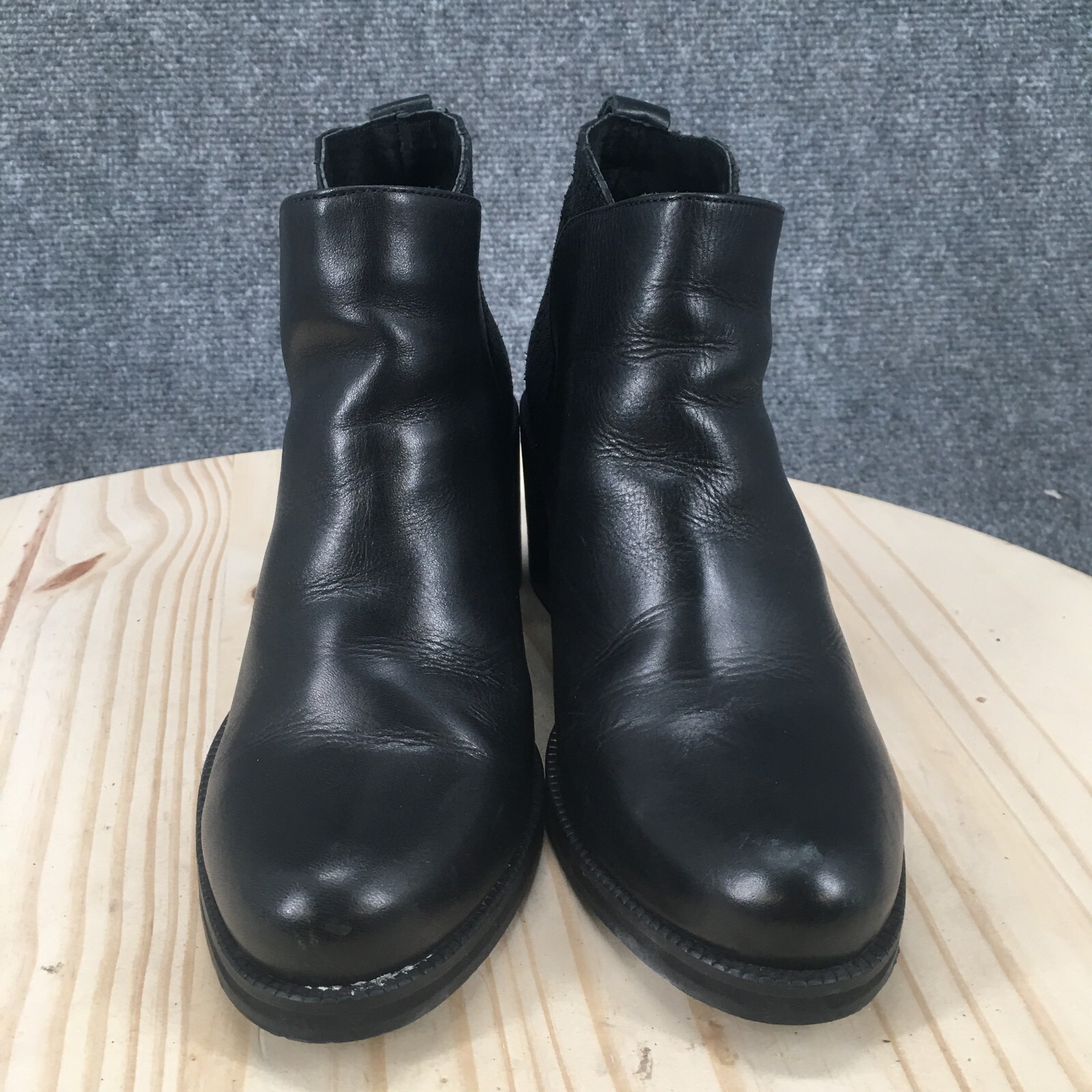 Chikato Boots Womens 39 Ankle Bootie Black Side Zip Casual Comfort Block Heels