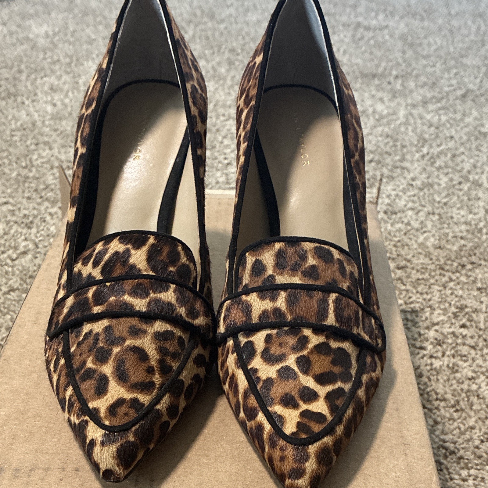 Ann Taylor Leopard Calf Hair Fur Pointed Toe Stiletto Pumps Women’s 8M
