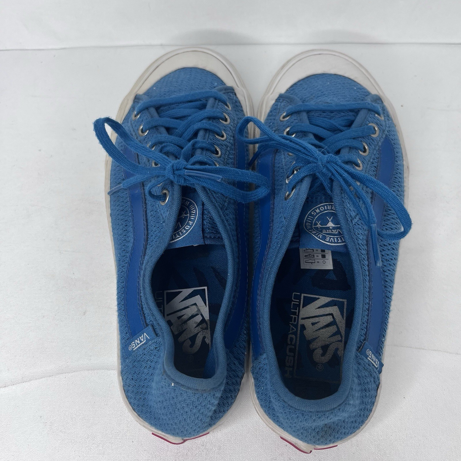 Vans Positive Vibes Warriors Blue Mesh Ultracush Skate Shoes Womens Size 7.5