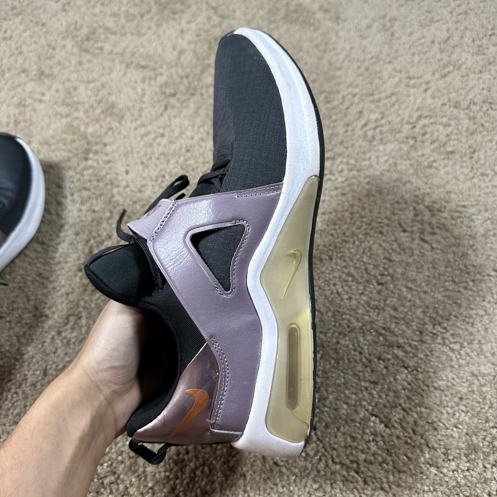 Nike Air Max Bella TR 5 Premium Dark Smoke Grey Purple Gold Women’s 9.5