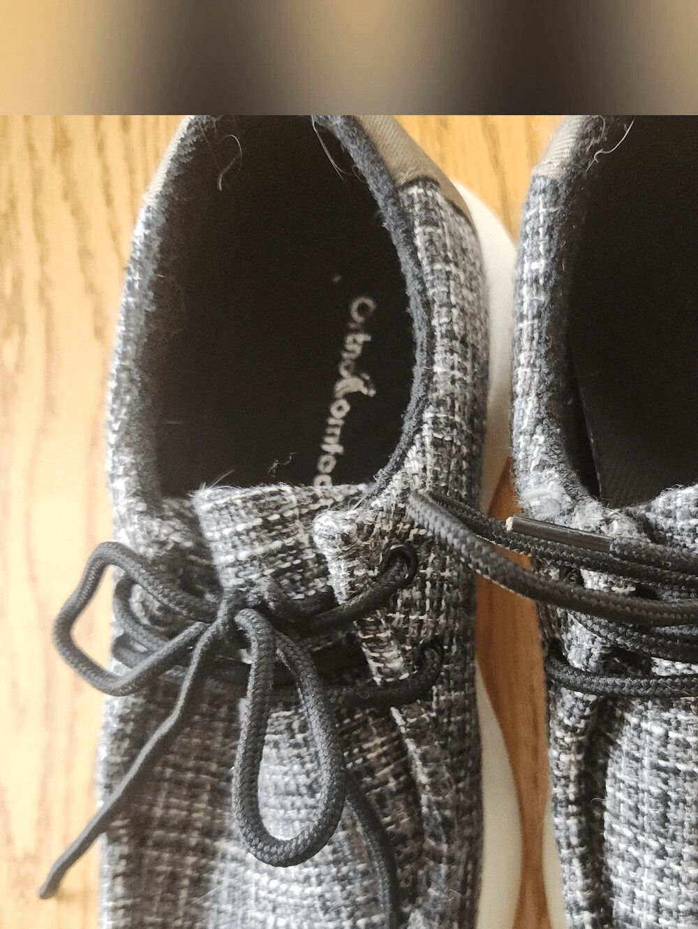 Ortho Comfoot Casual Tweed Lace-Up loafers in Black and White