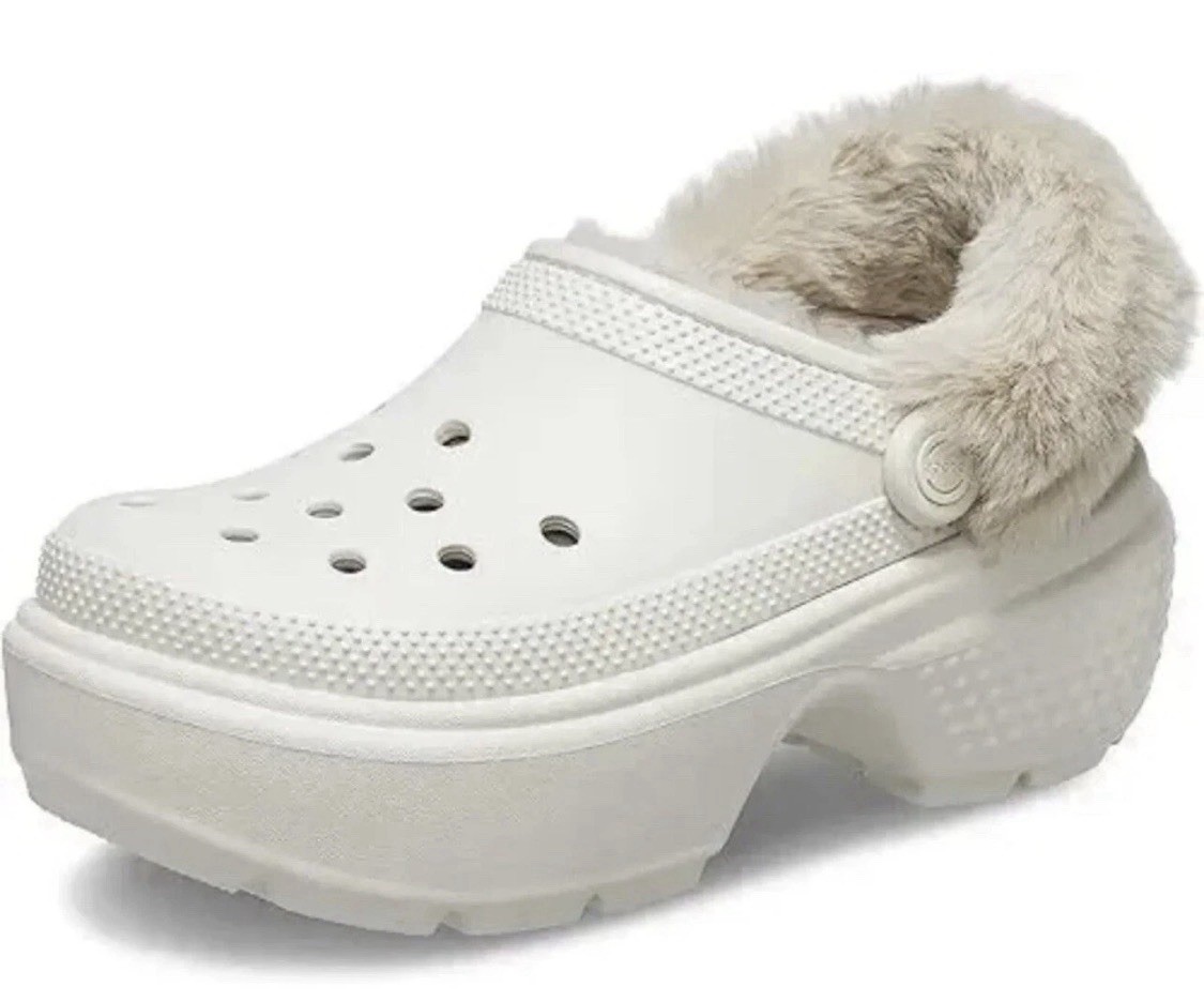 NEW CROCS Bae Lined Fur Clog 211753-160 Stucco Size 6 W