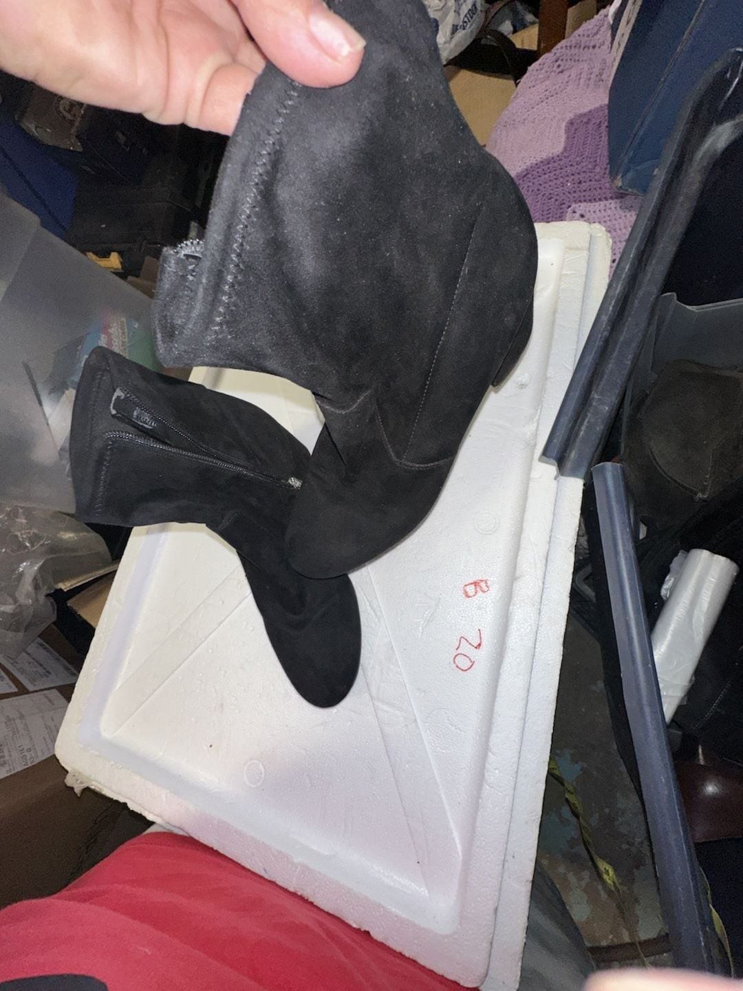 Unisa UNIANNA-M Black Suede Textile Block Heel Ankle Boots