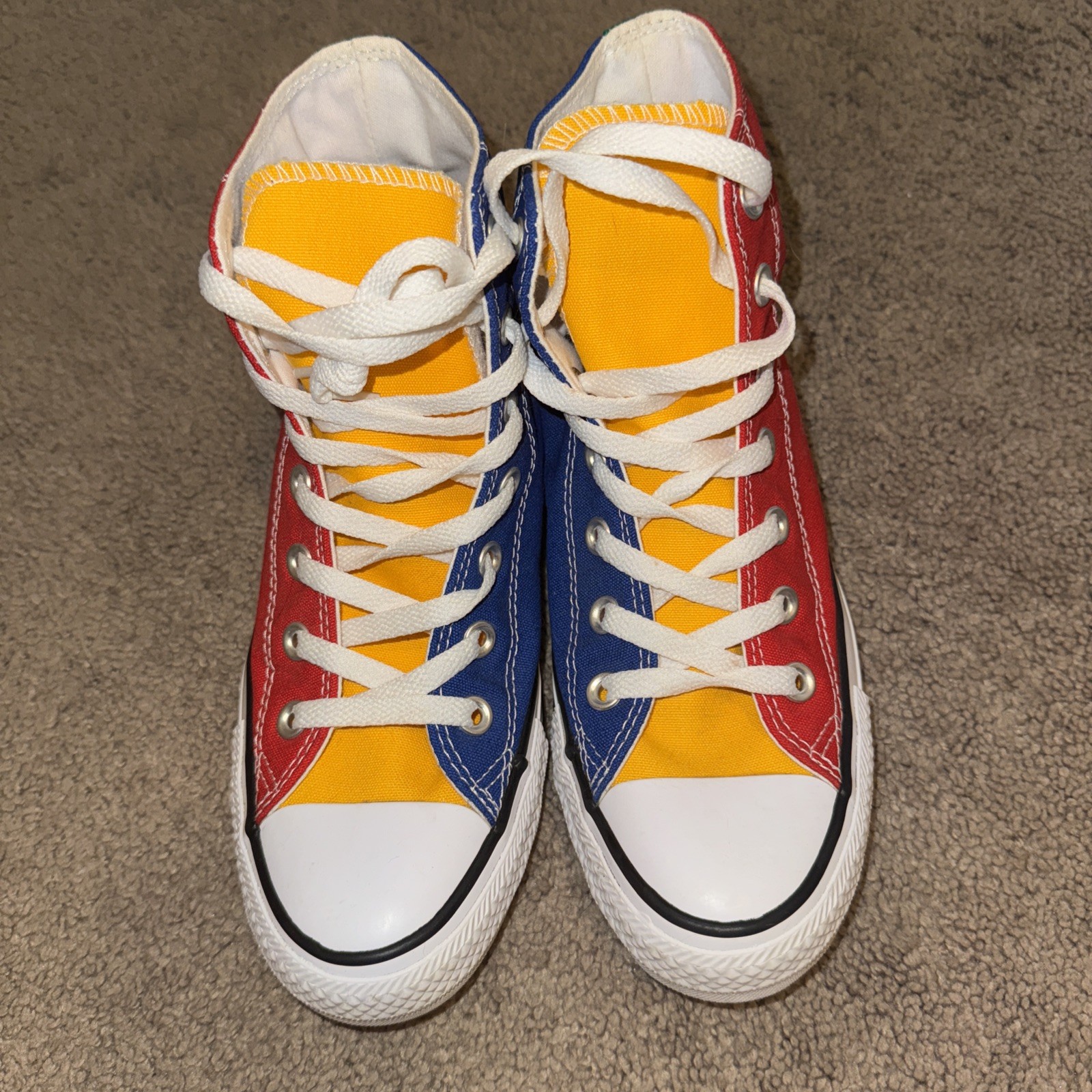 Converse All Star Chuck Taylor Primary Color Block High Top Sneakers Wmn 8/MN 6