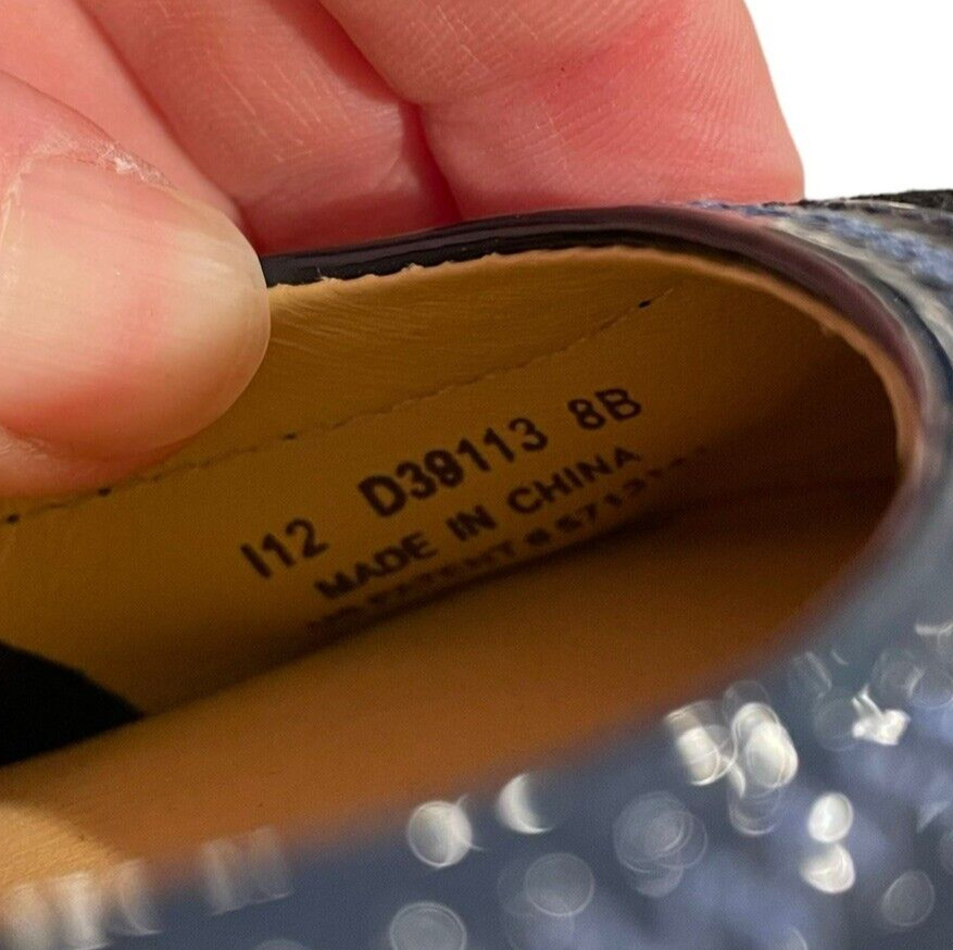 Cole Haan Metallic Blue Cap Toe Wedge High Heel Slip On Shoes Womens 8 B Air