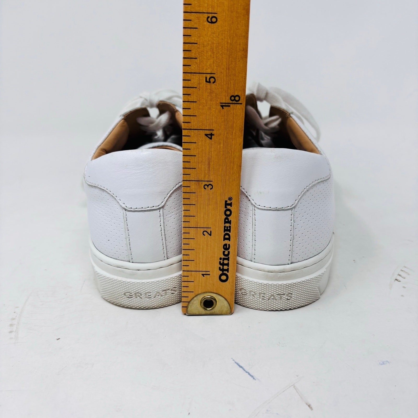 Greats Brooklyn Sneaker Size 9.5 Royale Perforated White Leather Lace Up Italy
