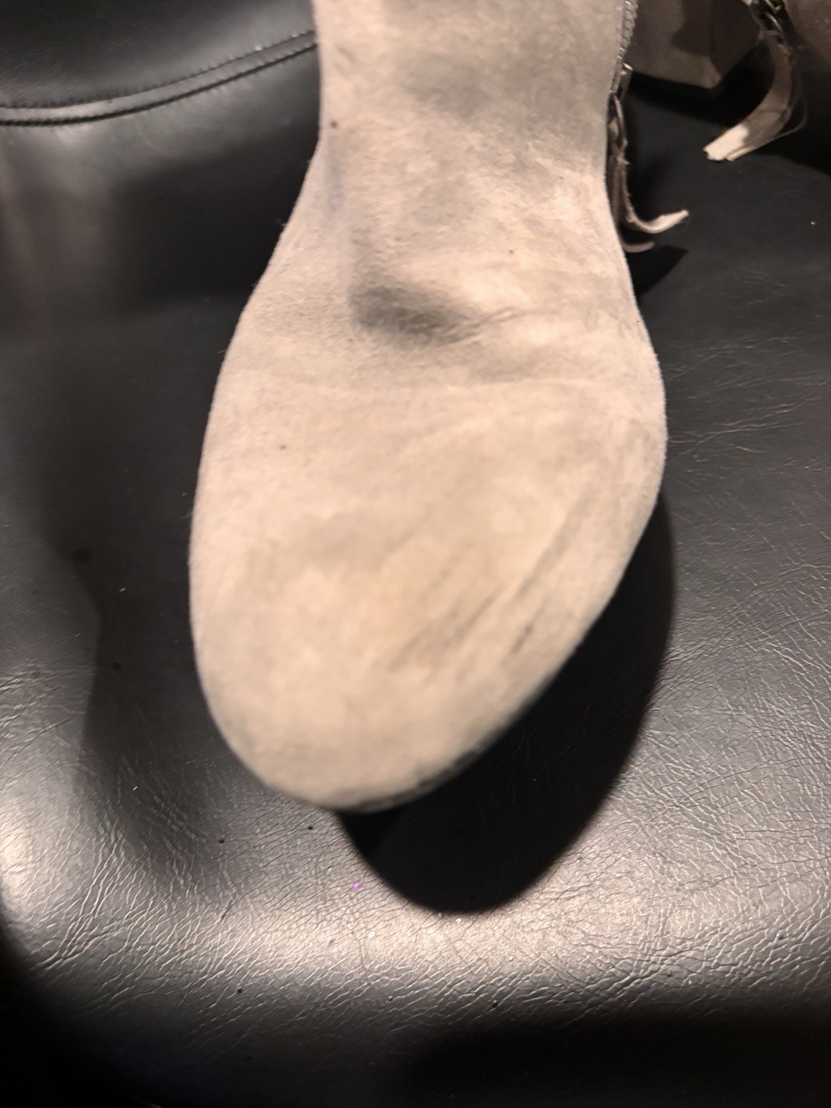 Esprit Women’s Beige Suede Ankle Boots Pointed Toe Side Zip Block Heel 8