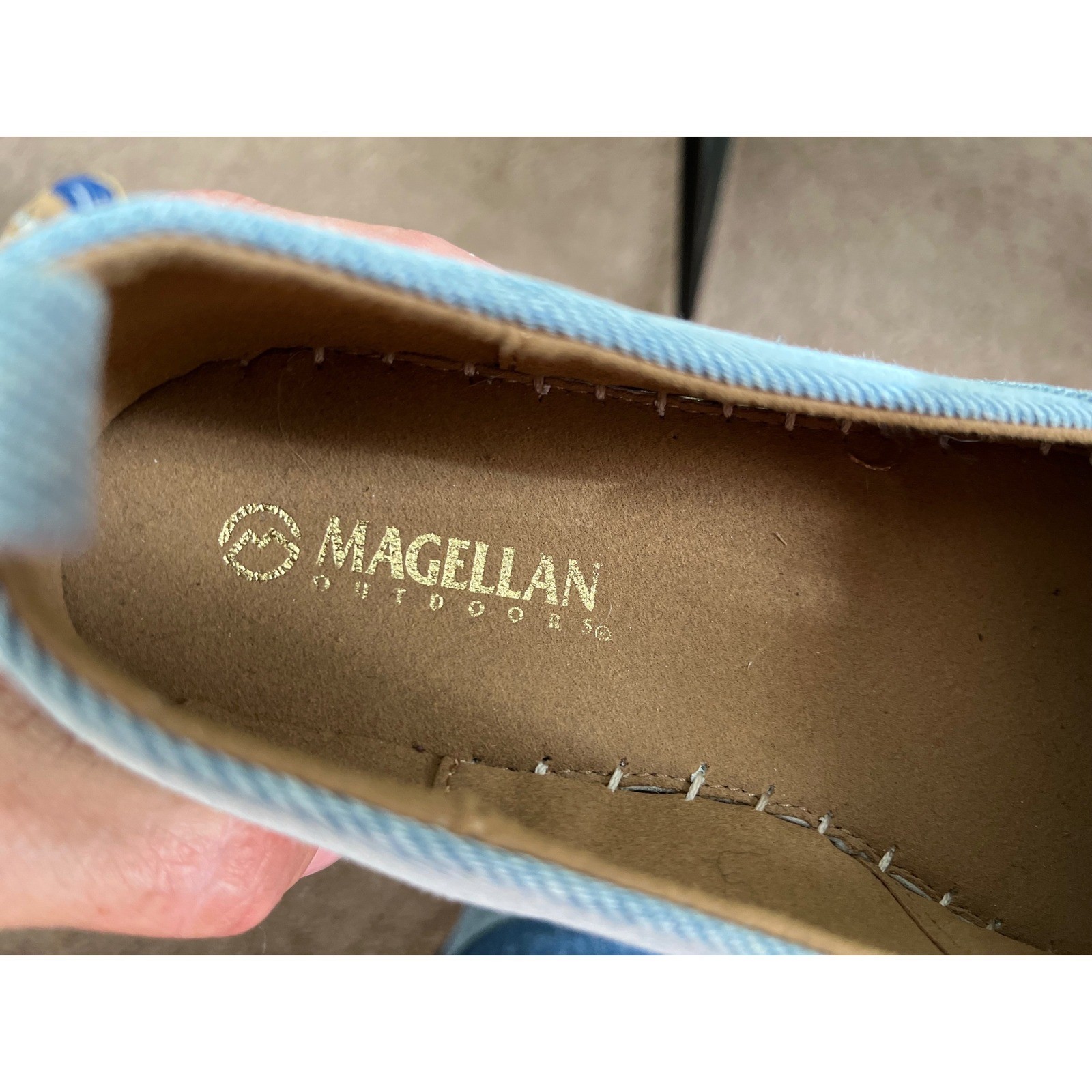 Magellan Outdoors Womens Light Blue Denim Espadrille Flats Jute Wrap Size 6