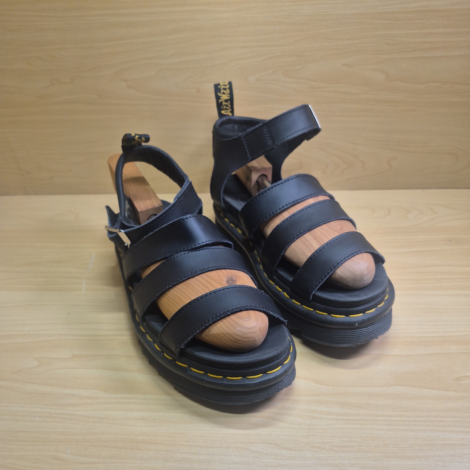 Dr Martens Blaire Black Gladiator Platform Strappy Sandals Leather 9