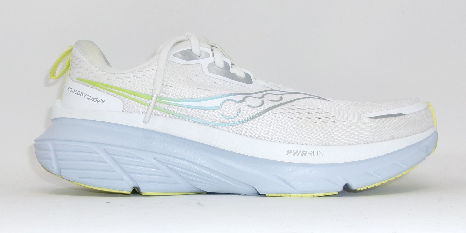 Saucony Women’s Guide 18 Running Shoes, White/Ice Melt, US 10.5 – GENTLY USED