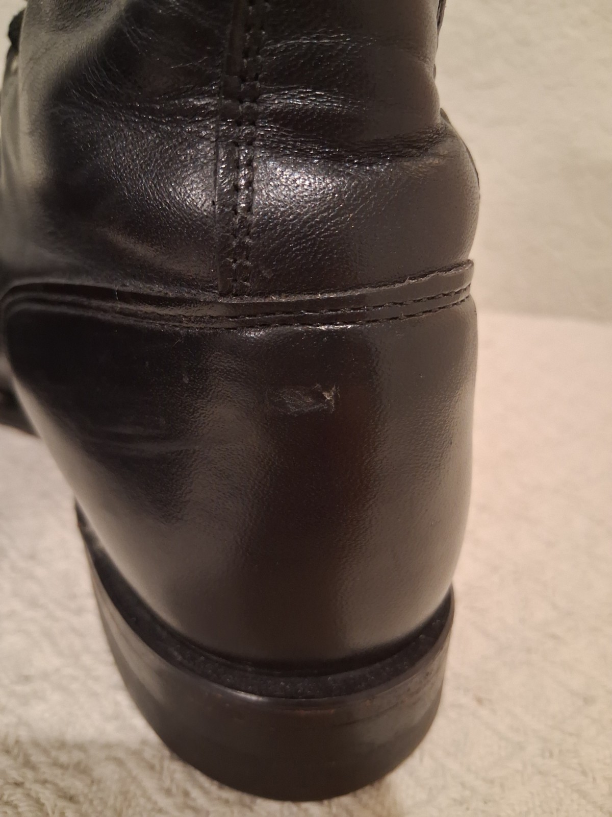 Justin L0506 Western Roper Kiltie Women Leather Black Boots Lace Up Size 6.5B