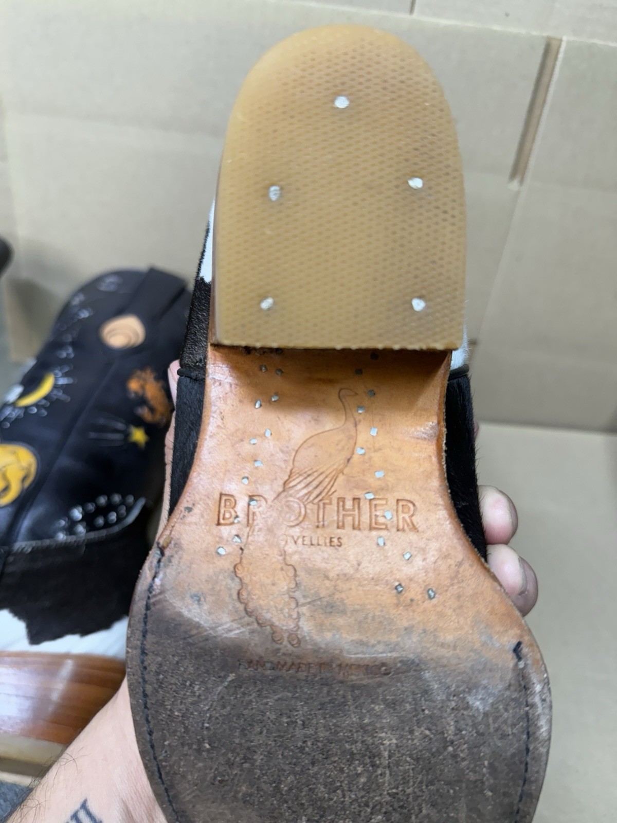 Brother Vellies Doodle Boots – Saturn Zodiac Stars Cowboy 13” Please Read