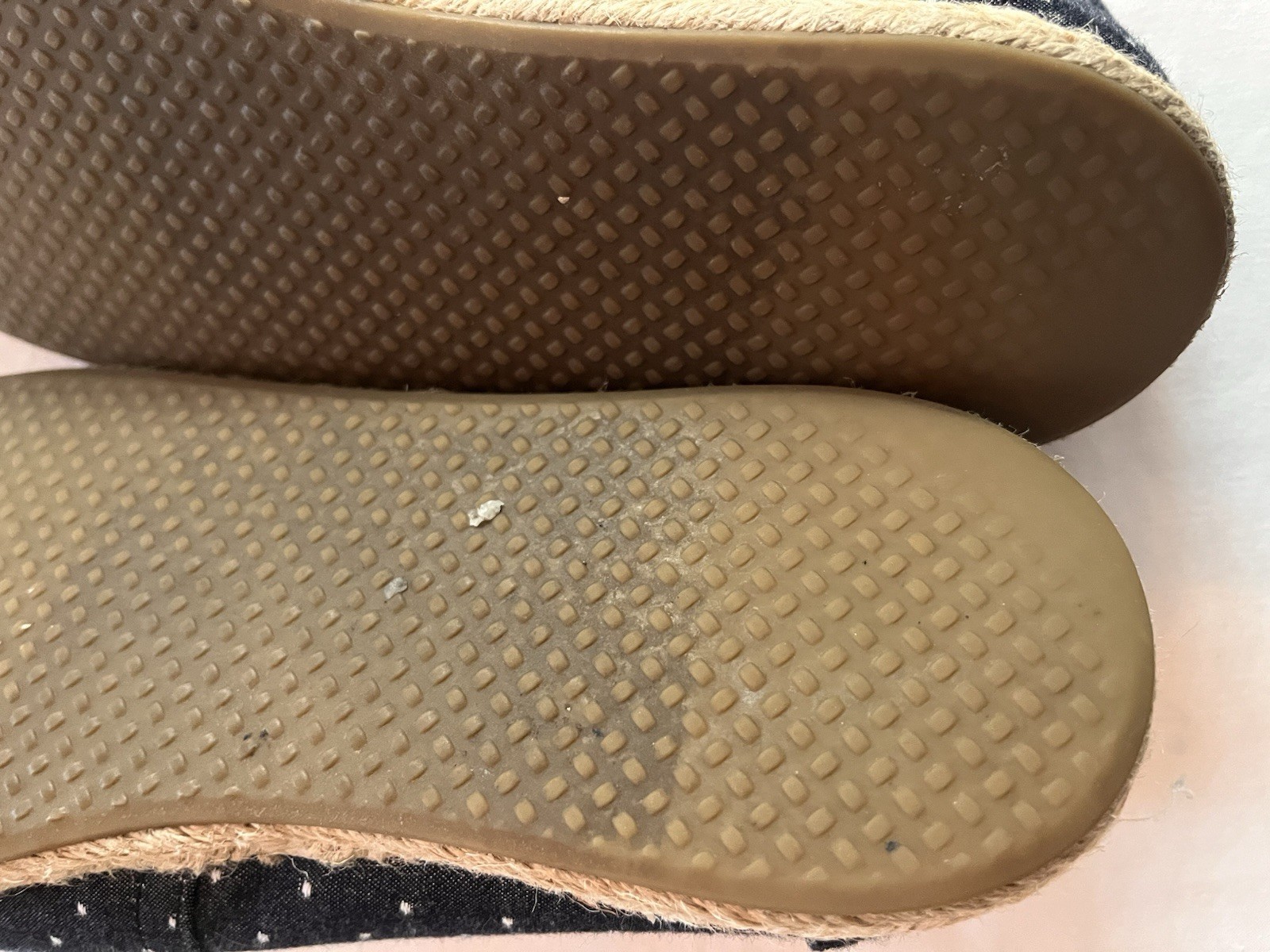 TOMS Women’s Slip On Shoes Size 10 Alpargata Navy Blue Polka Dot Chambray