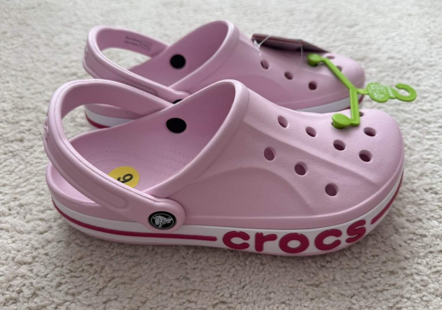 New CROCS Women’s BAYABAND CLOG 205089-6TG PINK SANDALS US W9/M7