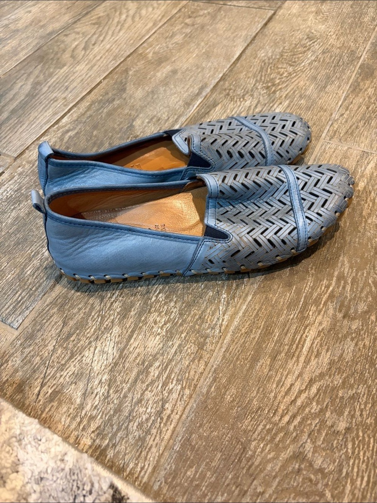 Spring Step Women’s Kapri Woven Slip-On Flats in Light Blue size 40 US 9