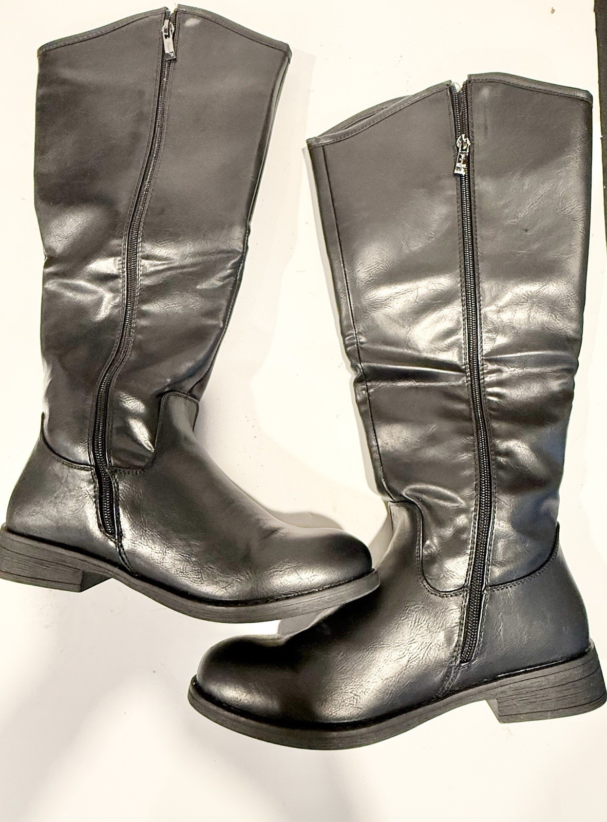 Vepose New York Knee High Boots Womens Size 9 Black Side Zip Shoes Equestrian