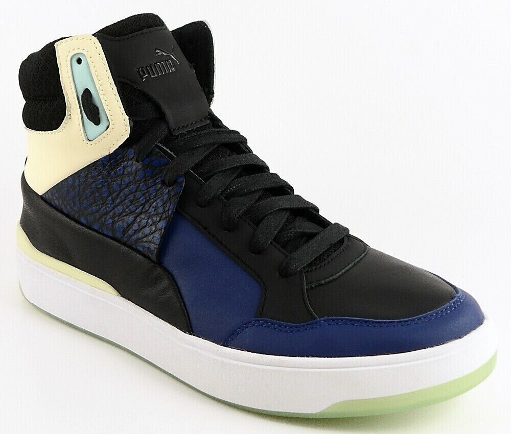 $195 PUMA Alexander McQueen 35780102 Black Icelandic Blue Designer Sneakers 5.5