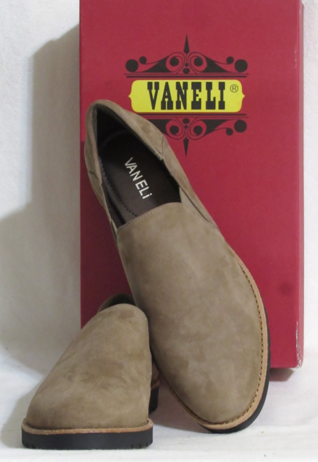 New Womens Ladies VANELI Tan Suede Leather Loafers Shoes 10 M Orig $175