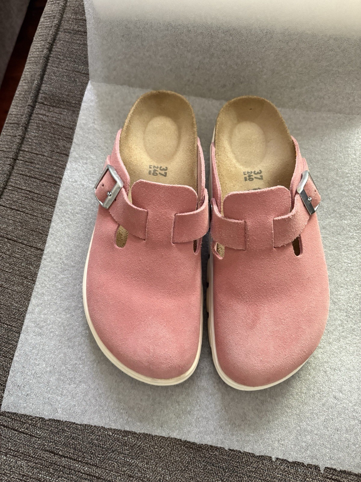 Birkenstock Papillio Boston Chunky Pink Suede Clog EU 37 US 6-6.5