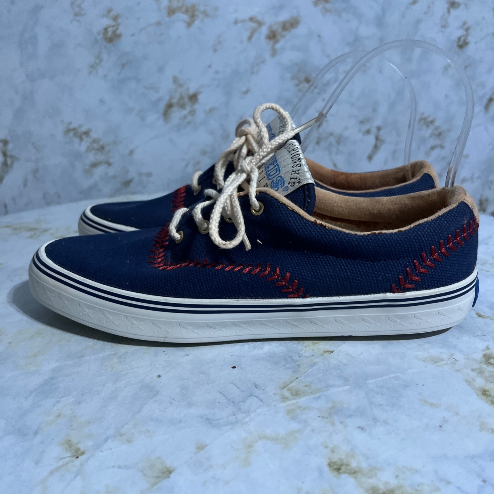 VTG Keds Baseball Women’s Size 7 Shoes Blue Red Casual Low Top Trainer Sneakers