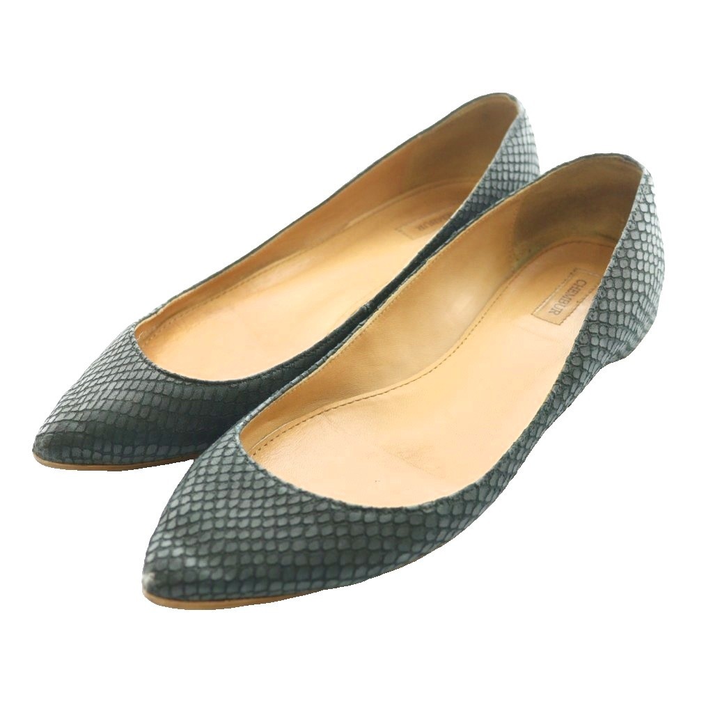 Chembur Ladies Pumps Navy Blue Leather 3.5(22.5cm) B Condition
