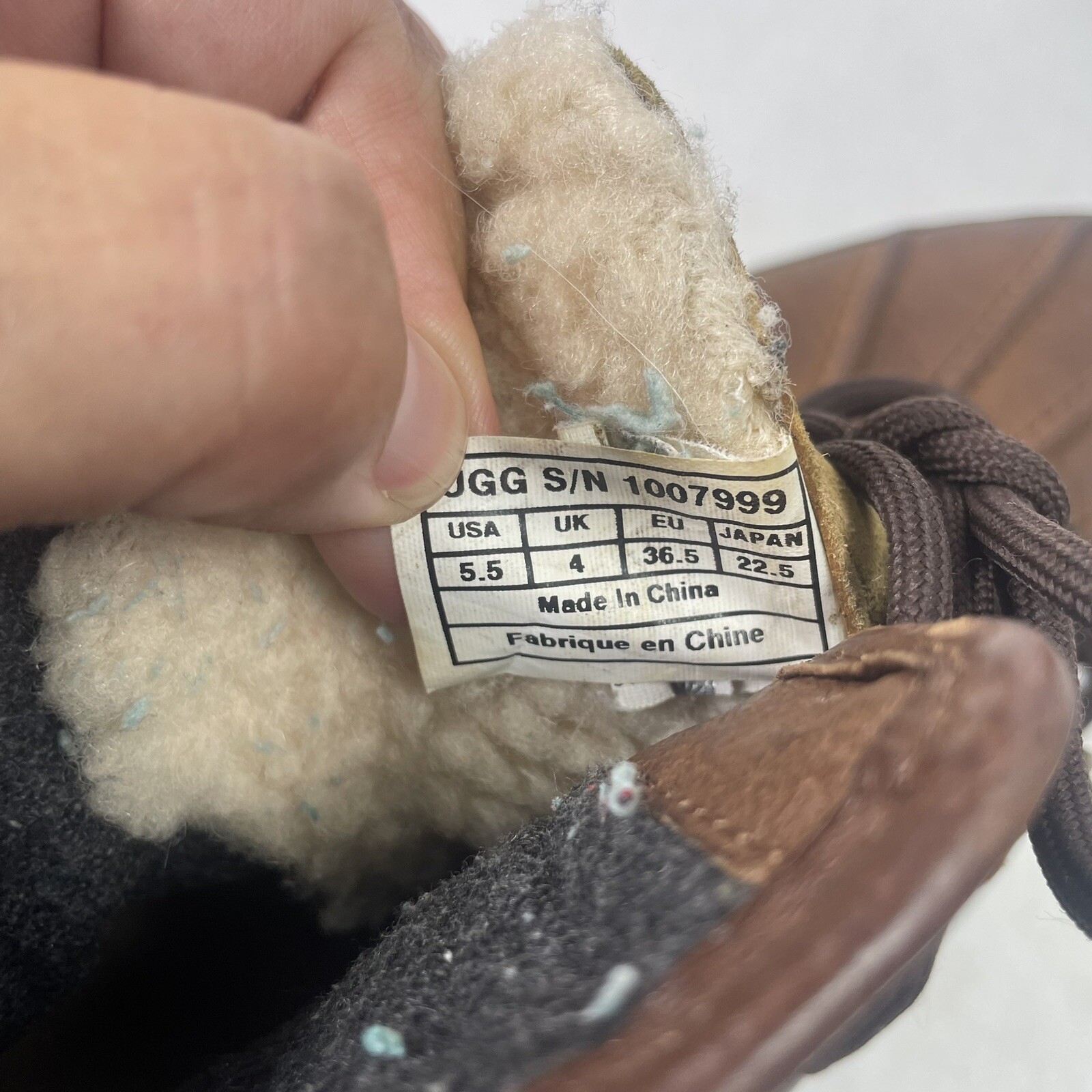 UGG «Cecile» Chestnut Waterproof Leather Lace Up Buckle Duck Boots Women’s 5.5