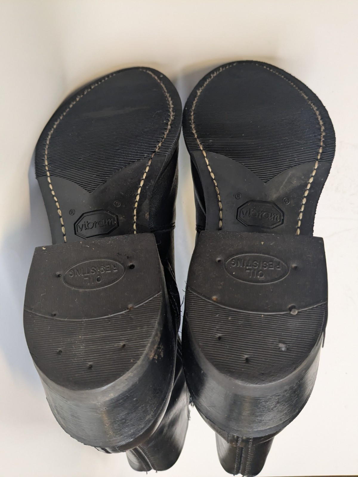 Vintage Dexter Womens 7 1/2 D Wide Black Western Cowboy Boots Vibram Soles