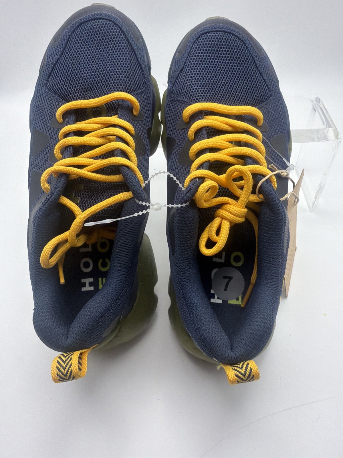 NEW HOLO Women Nephelae Sneakers Navy Blue Yellow Recycled Eco Trail Shoes 7