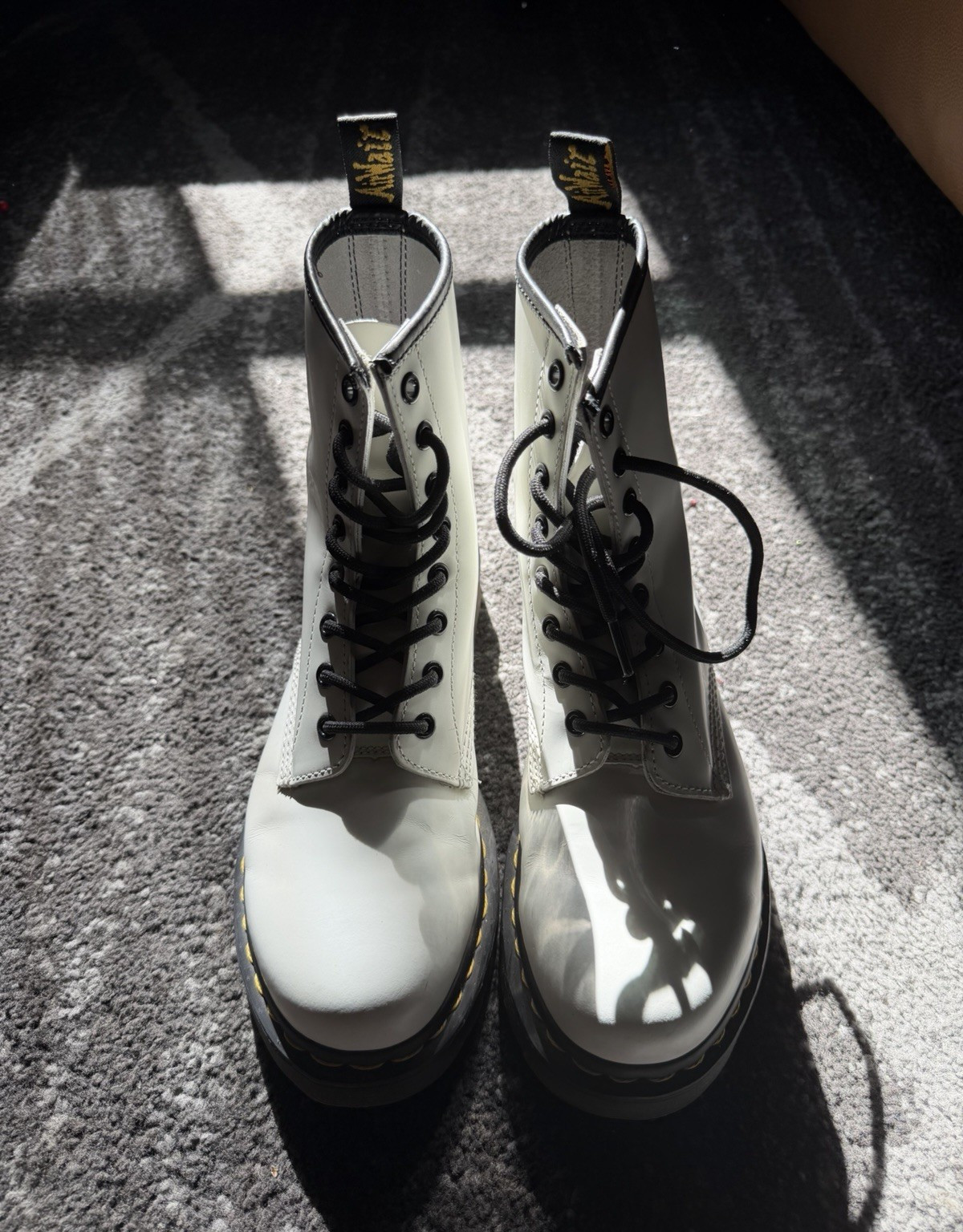 Dr. Martens 1460 Women’s White Leather Lace-Up Combat Ankle Boots US 9 EU 41