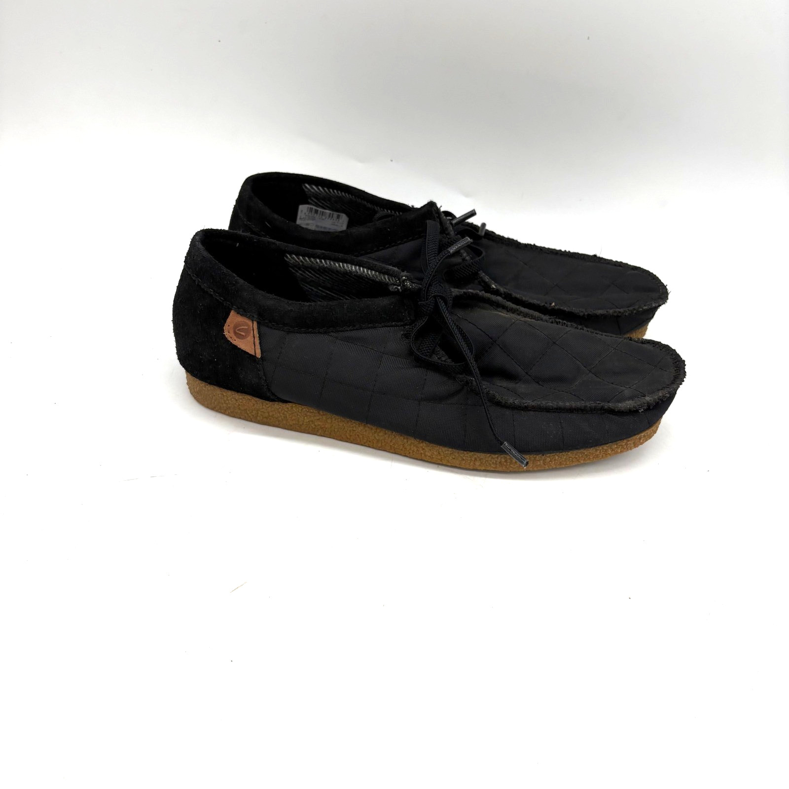 Clarks Wallabee Black quilted Leather Lace Up Shoes Women’s 8.5M
