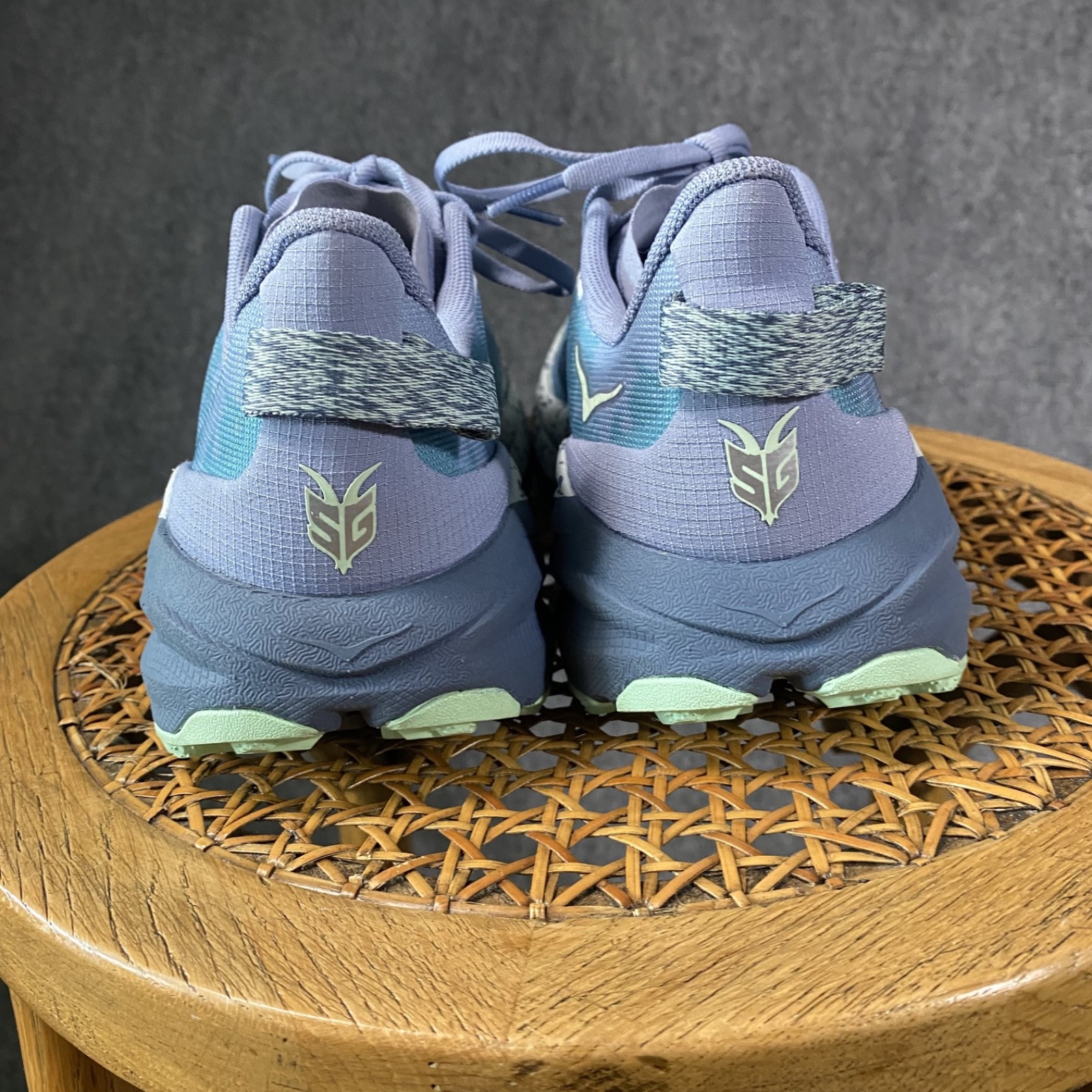 Hoka Speedgoat 6 Running Shoes Womens 8 B Purple Green Sneaker Vibram Excellent