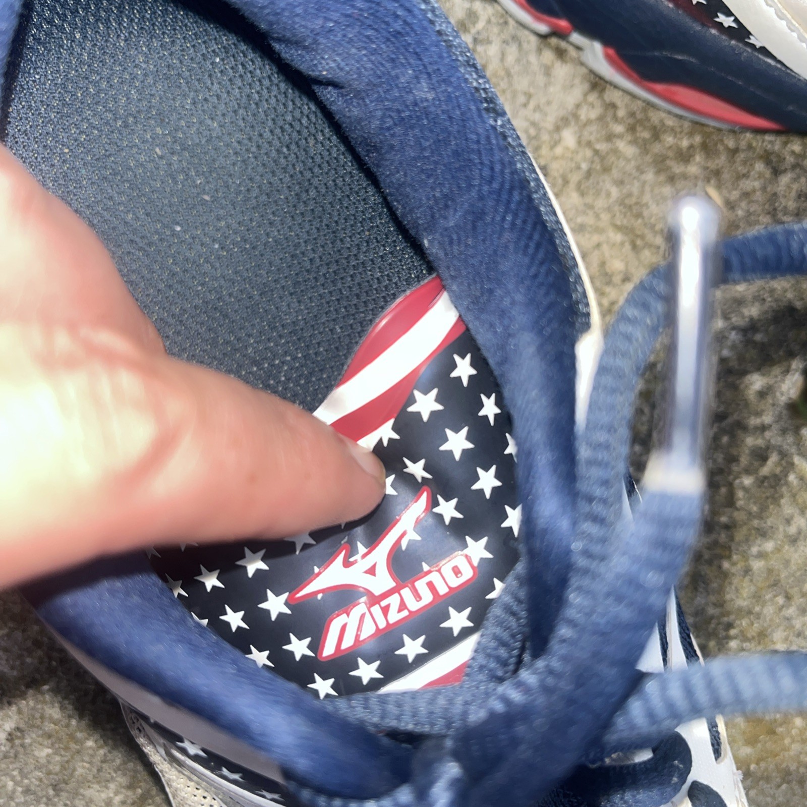 Mizuno Wave Lightning Z3 Sz 8 Womens Volleyball Shoes 430228 Red White Blue Flag