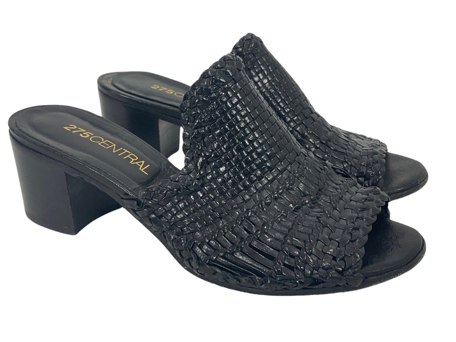 275 Central Leather Slip-On Sandals Size 8 Narrow Heels are 2.75” Made in Italy