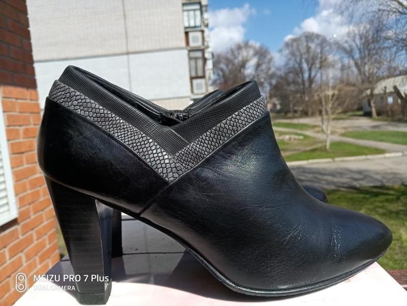Women Gerry Weber ankle boots black leather 38 #816Y