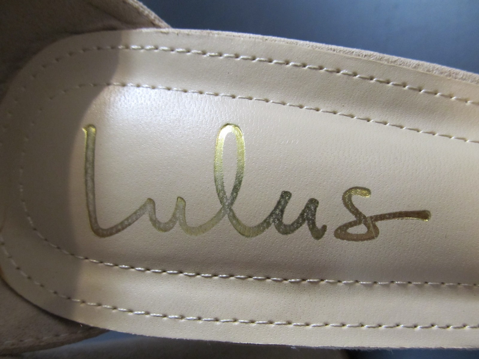 Lulus Taylor Vegan Suede Ankle Strap Heels Natural Women’s Size 9 Block Heel